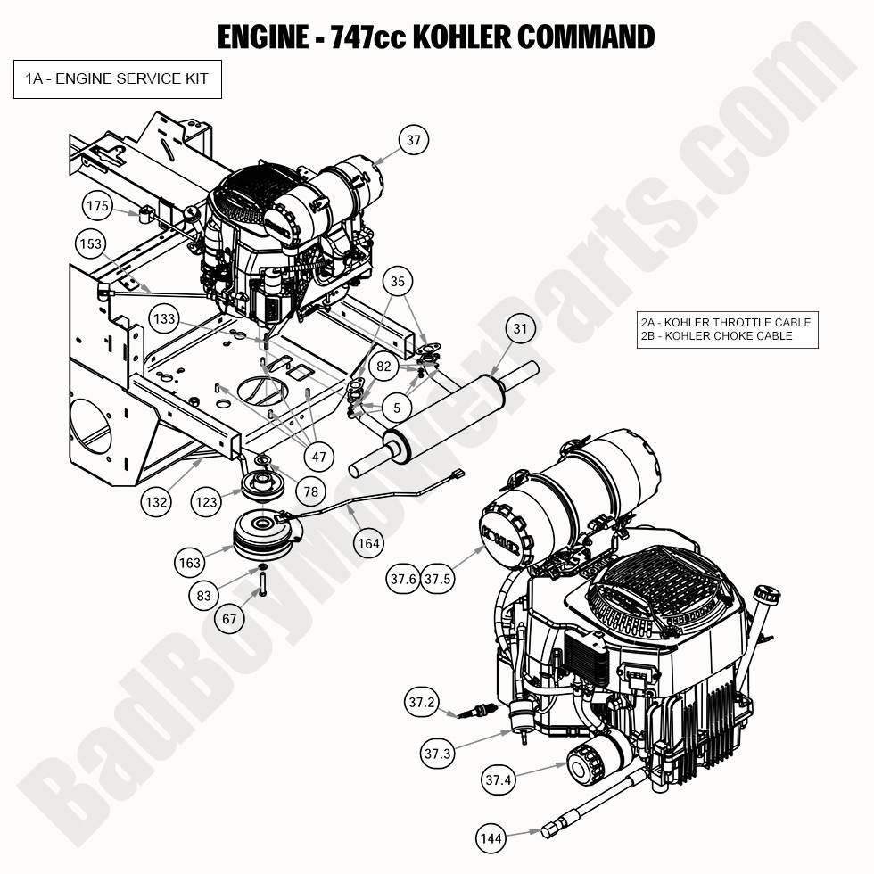 2292 - Bad Boy Mower Parts Lookup > 2020 > Rebel > Engine - Kohler CV752